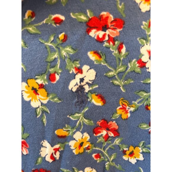 Polo Ralph Lauren Girls Blue Floral Print Hoodie Sweatshirt Cottagecore Preppy - Picture 2 of 6